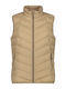 Women's Short Puffer Jacket Waterproof for Winter Beige