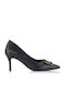 Sirena Leather Pointed Toe Black Heels