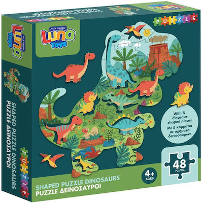 Παιδικό Puzzle Δεινόσαυροι Με 8 Σχήματα 48pcs για 4+ Ετών Luna