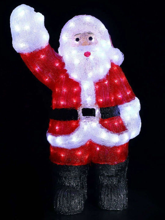 Outdoor Illuminated Santa Claus Red 60x30x27cm Waving Santa