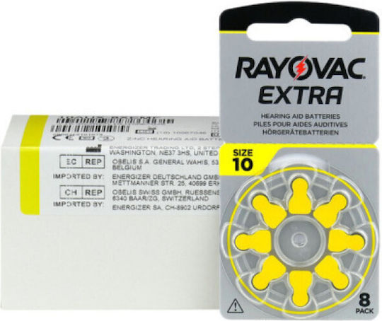 Rayovac Extra Advanced Батерии За Слухови Апарати 10 1.45V 80бр