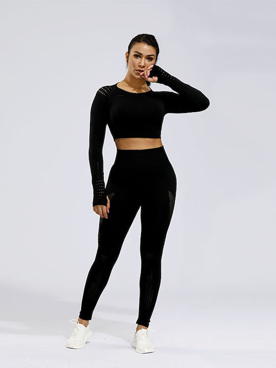 La Lolita Amsterdam Women's Long Training Legging High Waisted Black