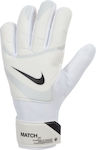 Nike Match Γάντια Τερματοφύλακα Παιδικά Λευκά