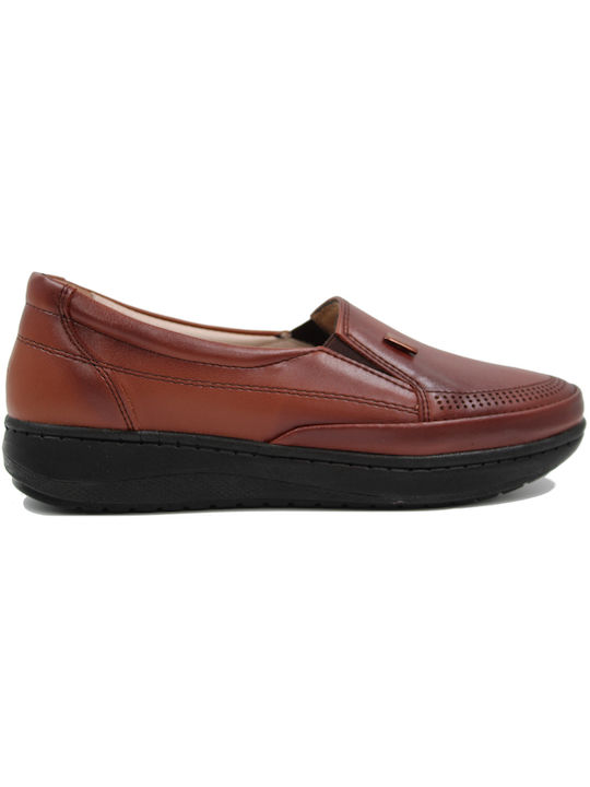 Steps Med Leather Women's Moccasins in Brown Color