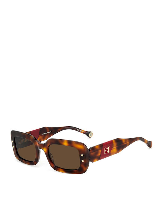 Carolina Herrera Unisex Sunglasses with Brown Tartaruga Plastic Frame and Brown Lens HER 0187/S O63/70
