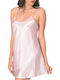 Kal-tsa Winter Satin,σατεν Damen Nachthemd Rosa