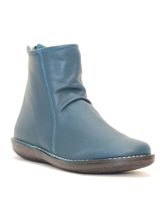Chacal Ghete Dama Din Piele Ankle Boots Albastru