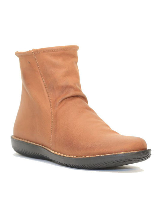 Chacal Ghete Dama De Piele Ankle Boots Maro