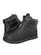 Leder Stiefeletten Damen mit Pelz Schwarz