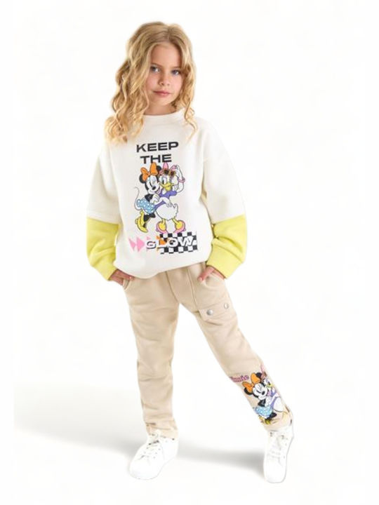 Disney Детско Комплект за спортно облекло Ecru 2бр Minnie