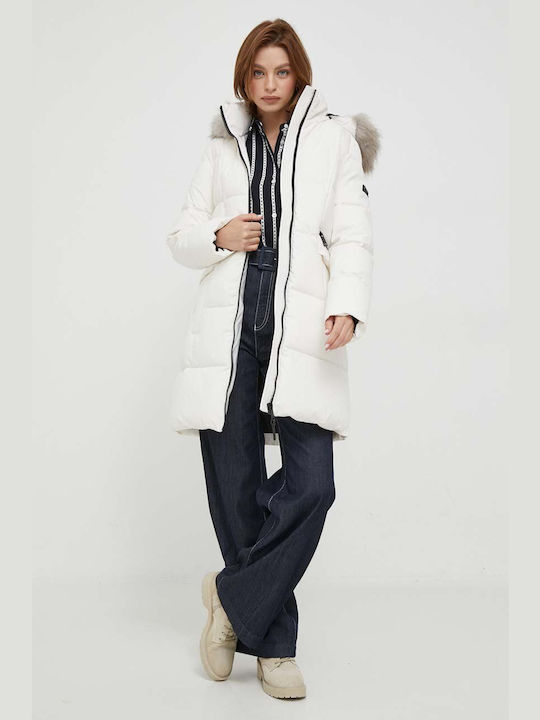 Dkny white puffer coat online