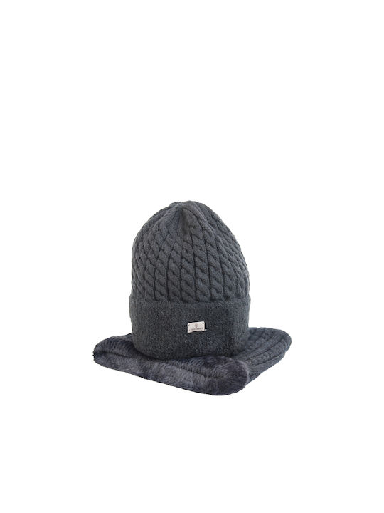 Vamore Knitted Fleece - Polar Beanie Cap Gray