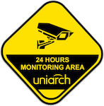 Uniarch Hw200227 Πινακίδα Ο Χώρος Βιντεοσκοπείται 19.5x19.5εκ.