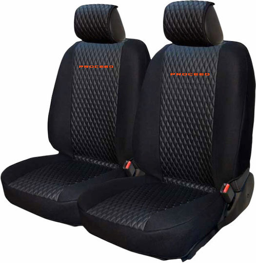 Huse Față Auto 2buc Piele sintetica Negru