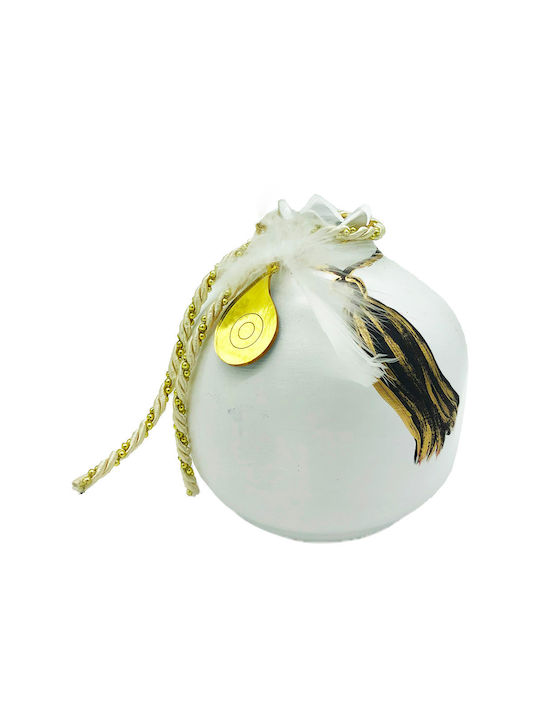 LiebeQueen Lucky Charm Pomegranate White Ceramic 9.5x12cm 1pcs