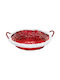 Decorative Basket Bamboo with Handles Red 51x39x12.5cm