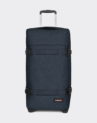Eastpak Transit''r M Medium Travel Suitcase DenimBlue with 4 Wheels Height 67cm.