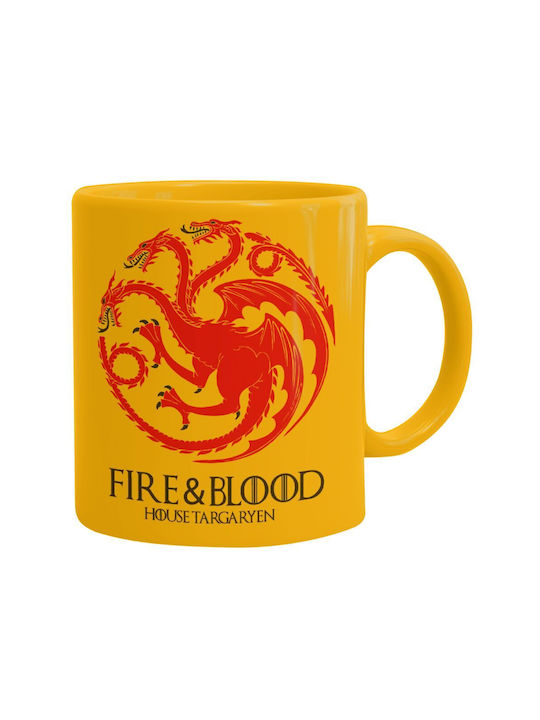 Koupakoupa Got House Targaryen, Fire Blood Κούπα Κεραμική Κίτρινη 330ml