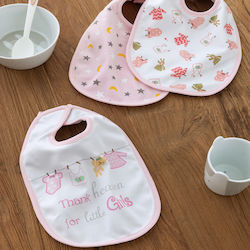 Palamaiki New Baby Bib Fabric with Hoop & Loop Fastener Pink 3pcs Palamaiki New Baby Bib Fabric with Hoop & Loop Fastener Pink 3pcs