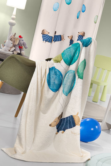 Saint Clair Blanket Cot Fleece Blue Pet Blue 110x140cm
