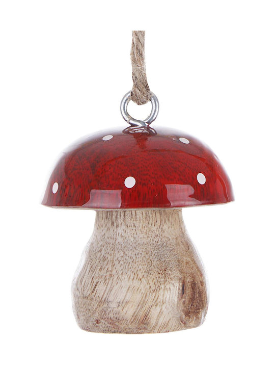 Set Hanging Wooden Mushroom Ornaments 5x6cm 2 Pieces