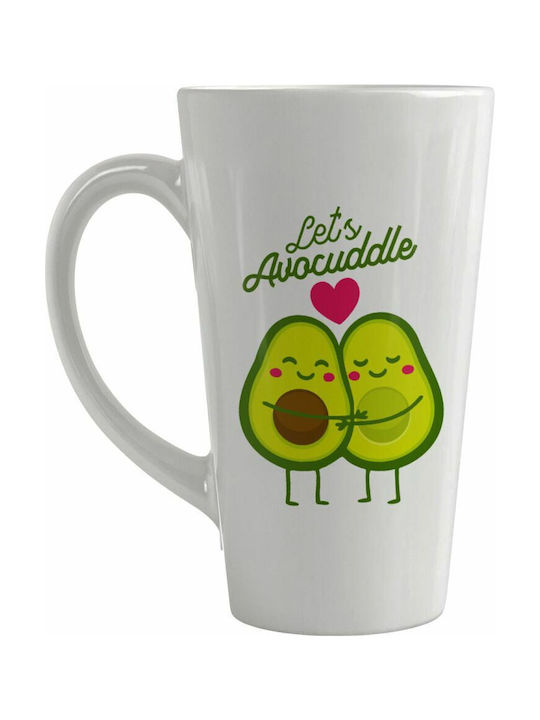 Koupakoupa Let's Avocuddle Ceramic Cup White 450ml