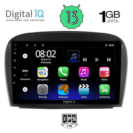 Digital IQ Ηχοσύστημα Αυτοκινήτου για Mercedes-Benz SL 2006-2012 (Bluetooth/USB/WiFi/GPS/Apple-Carplay/Android-Auto) με Οθόνη Αφής 9"