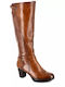 Damenstiefel mit mittlerem Absatz Braun 73-2011