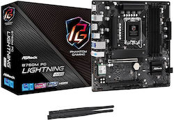 ASRock B760M PG Lightning WiFi Дънна платка Micro ATX с Intel 1700 Сокет