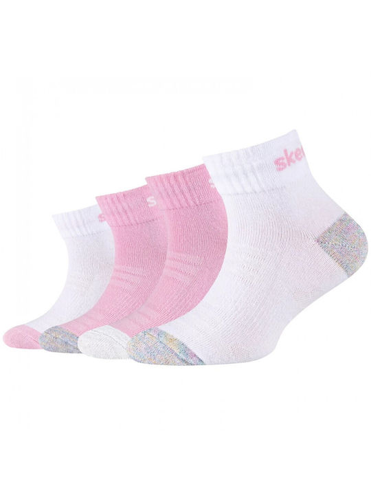 Skechers Παιδικές Κάλτσες Ροζ 4 Ζευγάρια