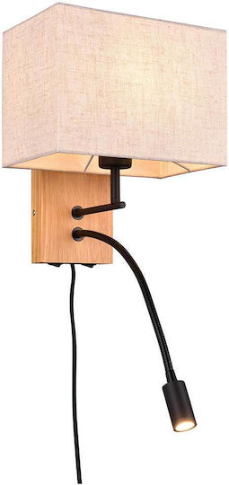 Trio Lighting Modern Lamp Wall with Socket E27 and Switch Black 30x25cm