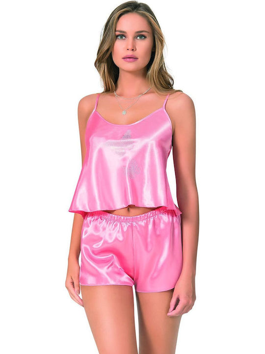 Kal-tsa Winter Satin,σατεν Babydoll Rosa