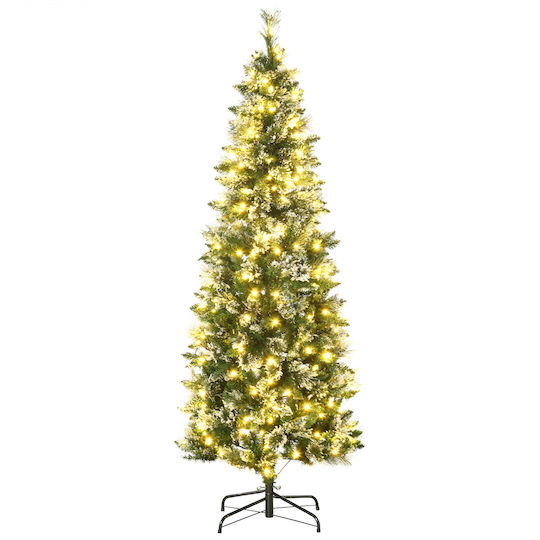 Christmas Decorative Snowy Illuminated Tree Green