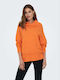 Only Damen Langarm Pullover Rollkragen Orange