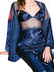 Kal-tsa Winter Damen Pyjama-Set Satin,σατεν Blau