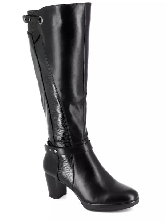 B-Soft Damenstiefel mit mittlerem Absatz Schwar...