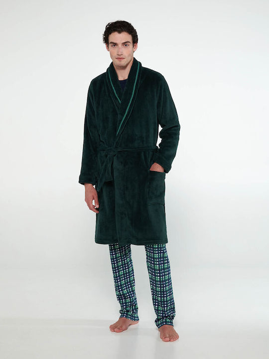 Vamp Men's Winter Pajama Robe Green