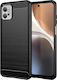 Carbon Fiber Back Cover Σιλικόνης Μαύρο (Moto G32)
