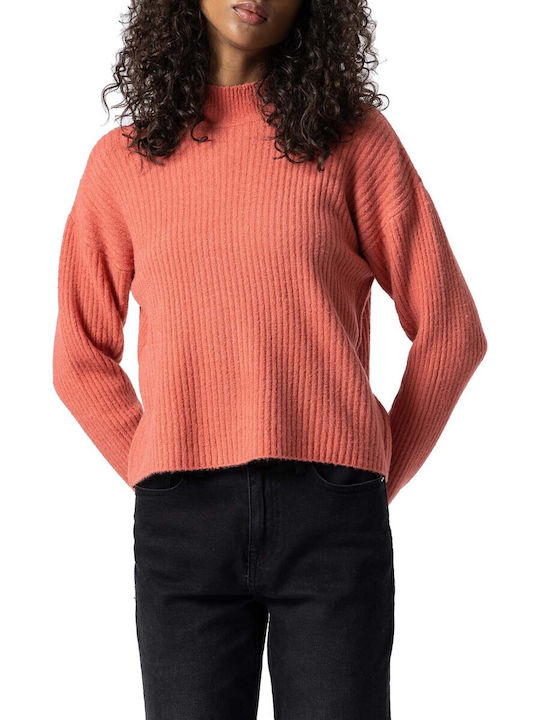 Tiffosi Women's Long Sleeve Sweater Turtleneck Pink