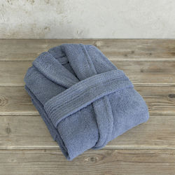Nima Asana Bademantel mit Kragen Smoke Blue 450gr/m² Nima Asana Bademantel mit Kragen Smoke Blue 450gr/m²