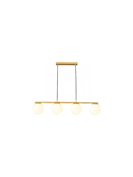 Redo Group Pendant Chandelier Rail for 4 Bulbs E27 Gold