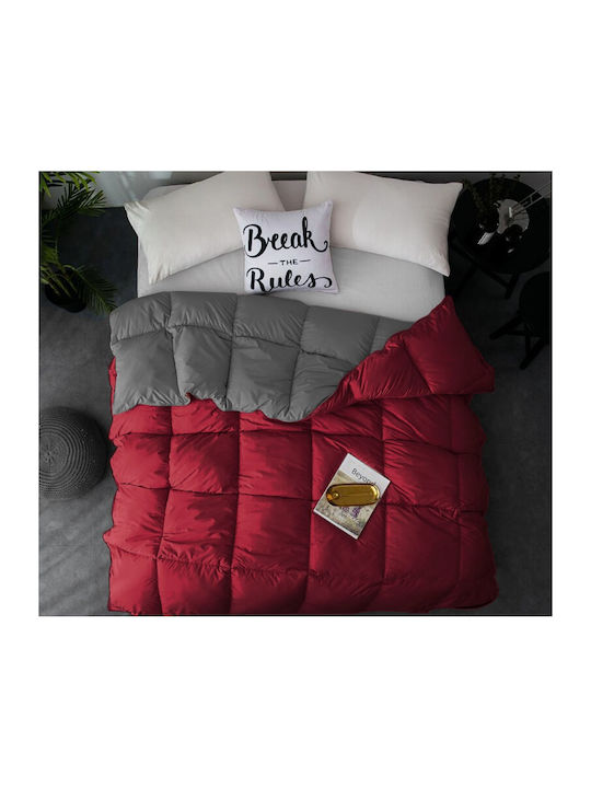 Saray Home Duvet Queen Down 220x240cm Grey-Bordeaux 500 GSMGsm