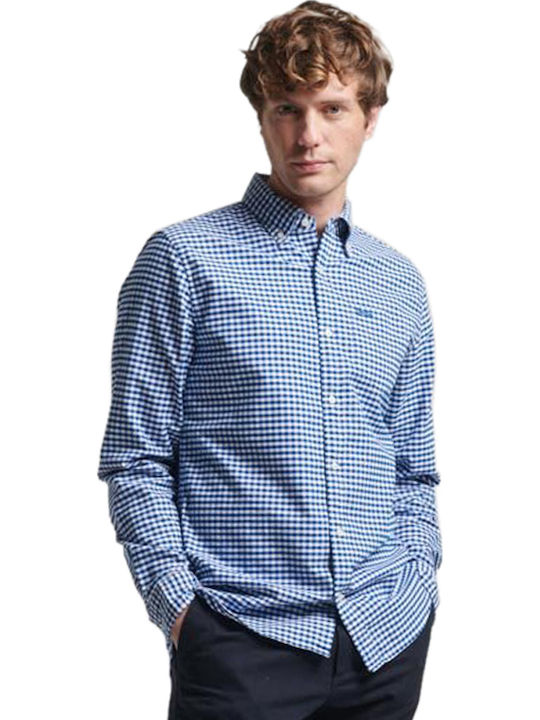 Superdry Long-sleeved Shirt Checked Blue