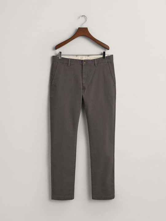 Gant Men's Trousers Chino in Slim Fit Gray