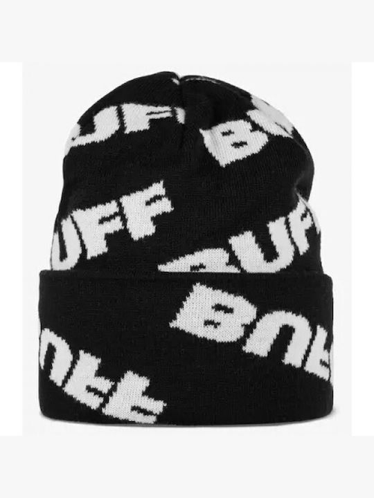 Buff Knitted Beanie Cap Black .10.00