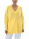 Tailor Made Knitwear Women's Long Sleeve Pullover with V Neck White