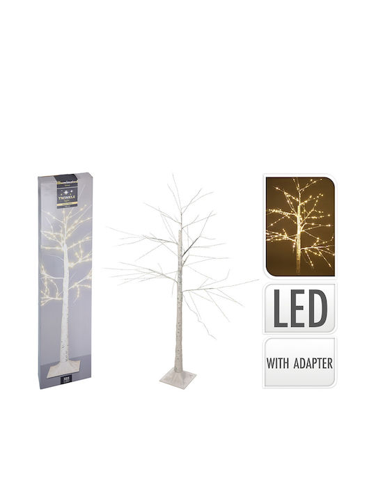 Beleuchtet Weihnachtsdekoration Baum 150cm Für den Außenbereich Elektrisch Verziert Weiß Baum