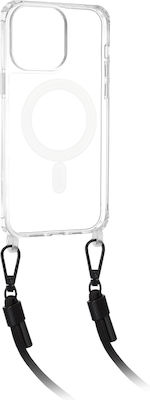 Techsuit Acrylic Magsafe Back Cover Silicone with Strap Black (iPhone 15) KF2315741