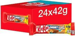 Kit Kat Chunky Γκοφρέτα Γάλακτος με Φυστικοβούτυρο 42gr 24τμχ