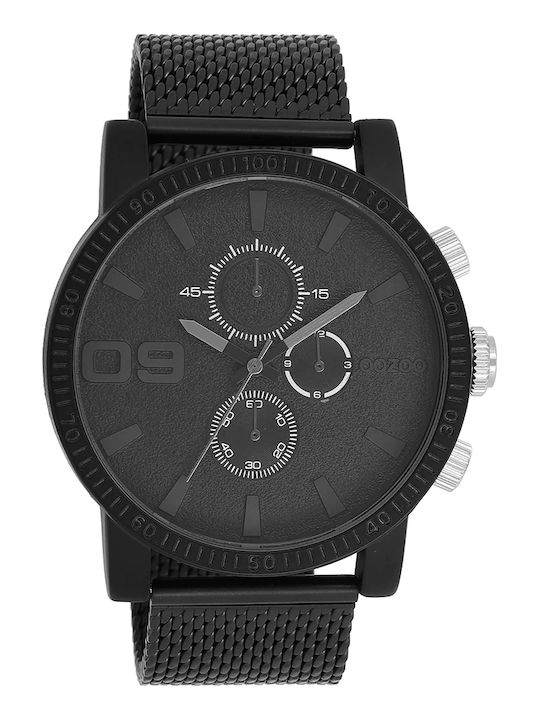 Oozoo Timepieces Γυναικείο Ρολόι 48mm Μπαταρίας με Μαύρο Μεταλλικό Μπρασελέ